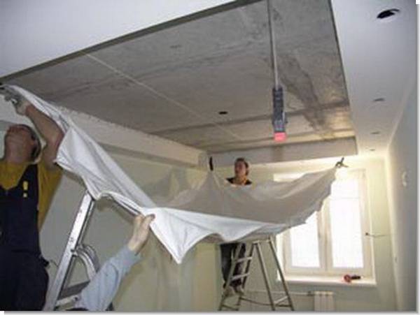 Крепление натяжного потолка к гипсокартону — особенности конструкции и монтажа с фото