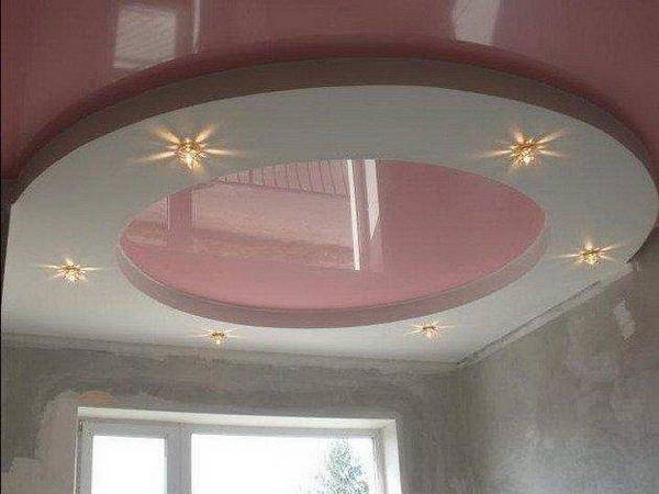 Дизайн потолка из гипсокартона - фото