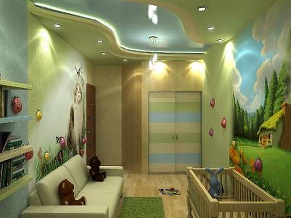 Потолок из гипсокартона в детской — экологически чистое потолочное покрытие с фото
