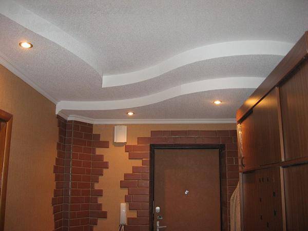 Потолок в прихожей из гипсокартона — красивый дизайн своими руками с фото